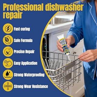 ALLONY Réparation du Panier de Lave-vaisselle, Mastic Acrylique Gris, Imperméable, Antirouille, Joint Caoutchouc, Peinture de Retouche pour Restauration Lave-vaisselle, 50ML