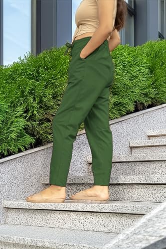 Image of Women's Cotton Regular Fit Trousers - Comfortable and Stylish Casual Office Wear Kurti Pants for Daily Use, Soft and Breathable Fabric