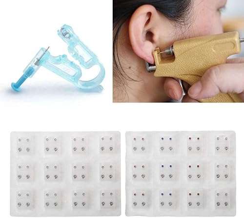 Vista 2 de Youngy Aretes de moda, 12 pares de aretes de cobre con forma de pistola para las orejas, 0.118 in, circonitas cúbicas - Plata, Cobre