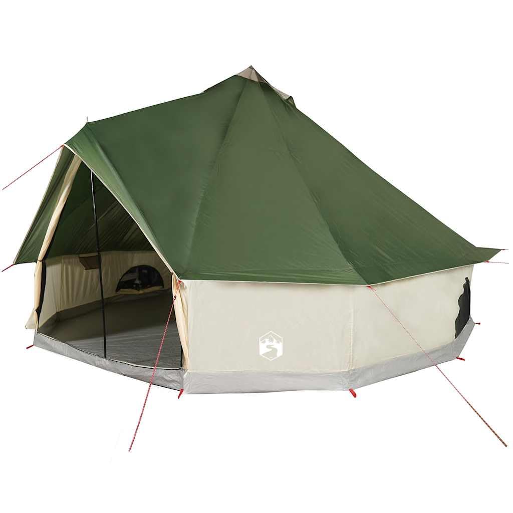 vidaXL Family Tent Tipi, 8-Person Camping Tent for Family in Traveling Beach Hiking Fishing, Lightweight Dome Tent, Green Waterproof