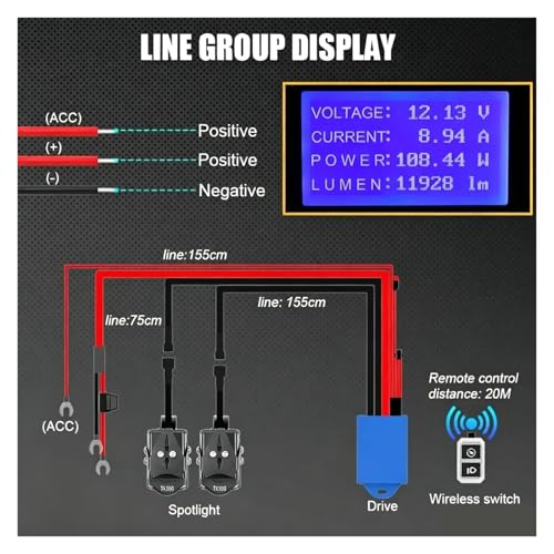 Luz antiniebla adicional con interruptor inalámbrico y efecto Blue Devil Eye para moto 6