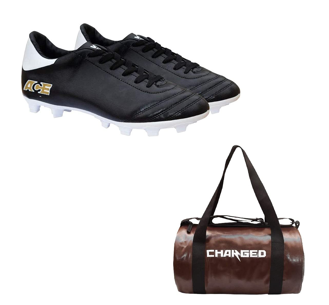 charged Sports Bag Adena Brown with Gowin Football Shoe Ace Black White Size-6-picture-27