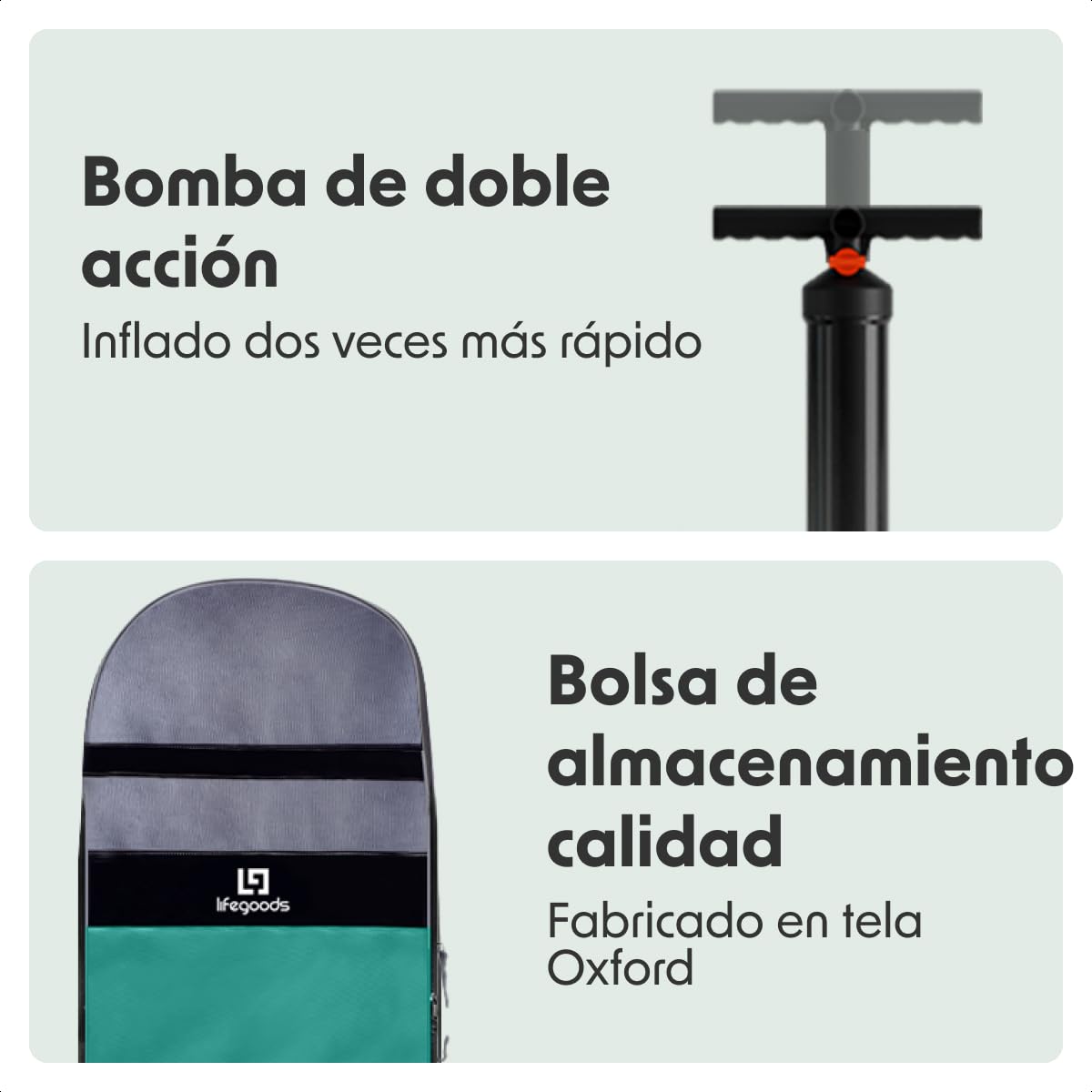 LifeGoods Tabla Paddle Surf Hinchable con Asiento - Padel Surf - Stand Up Paddle Board Completo - Remo Ajustable de Aluminio - Bomba, Mochila y Aletas Incluidas - 320x81x15cm - hasta 150kg