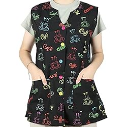 Uniformes Laborales Casaca Señora Sin Mangas con Botón Uniforme Laboral Limpieza - con Dibujo Café M
