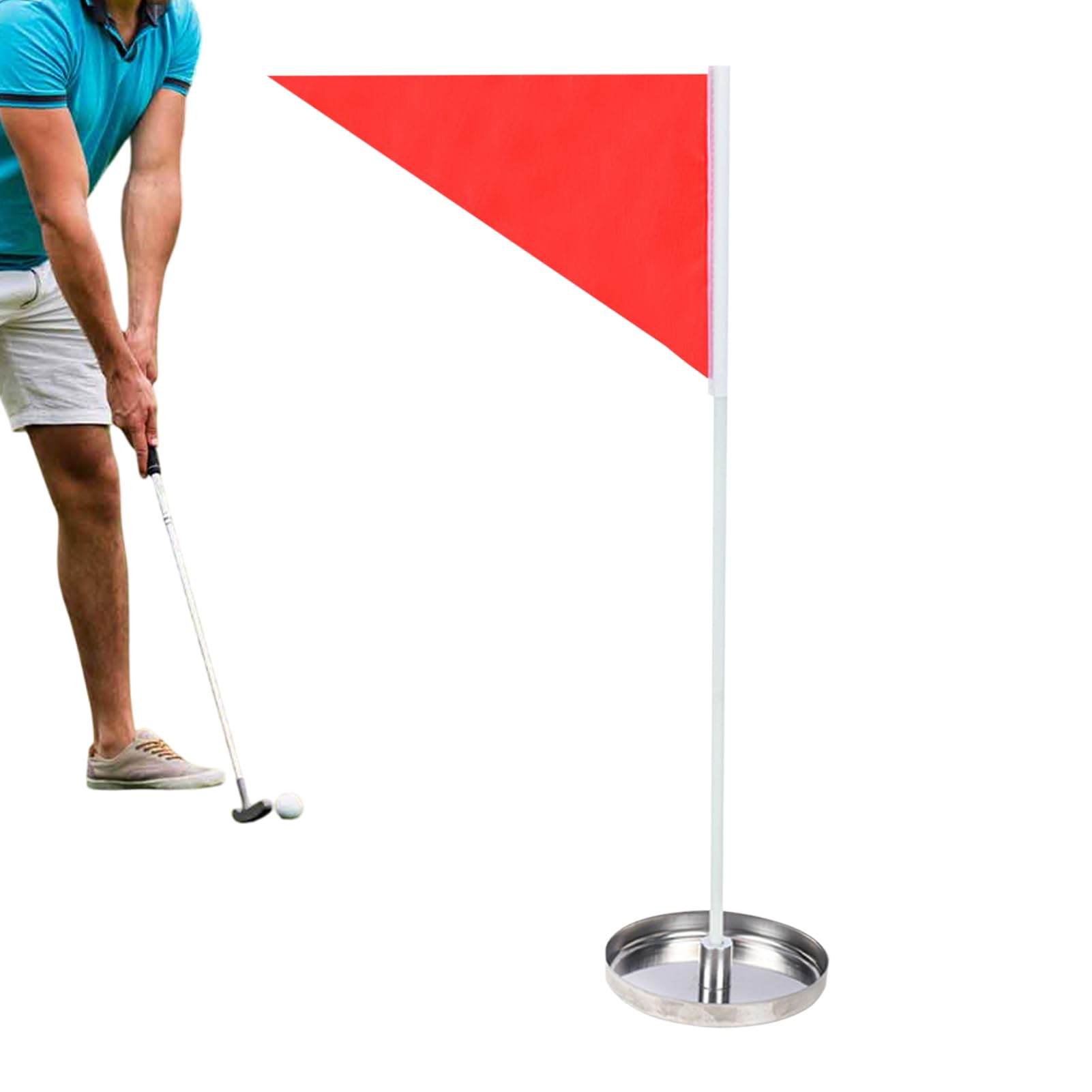 Golf Hole Cup and Flag, Putter Training Aid Set, Golf Practice Equipment, 15.75x7.87 Inches Insertable Flagstick, Target Cup for Lawn, Yard, Home, Indoor, Driving Range Tournament