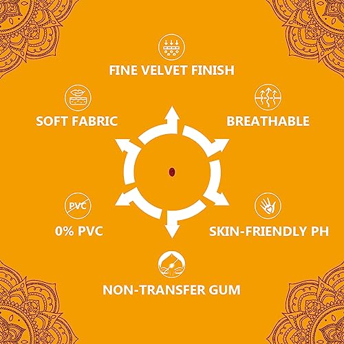 Image of Eyetex Pallavi Sticker Bindi /Pottu|Oval|Aloe Vera & Papaya Extracts|Breathable Non-Irritating Velvet Fabric|O4|Maroon|20 Flaps