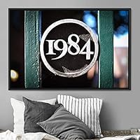 Framed Canvas Wall Art Word Panels 3D Fun Industrial Inspirational Metallic Multicolor Pop Art Typography - 16x24 inches