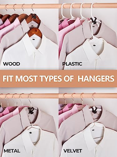 HOUSE DAY Space Saving Hanger Hooks 60 Pack, Black Clothes Hanger Connector Hooks, Heavy Duty Hanger Hooks Space Saver, Premium College Dorm Room Essentials, Good Closet Organizers and Storage - Image 5