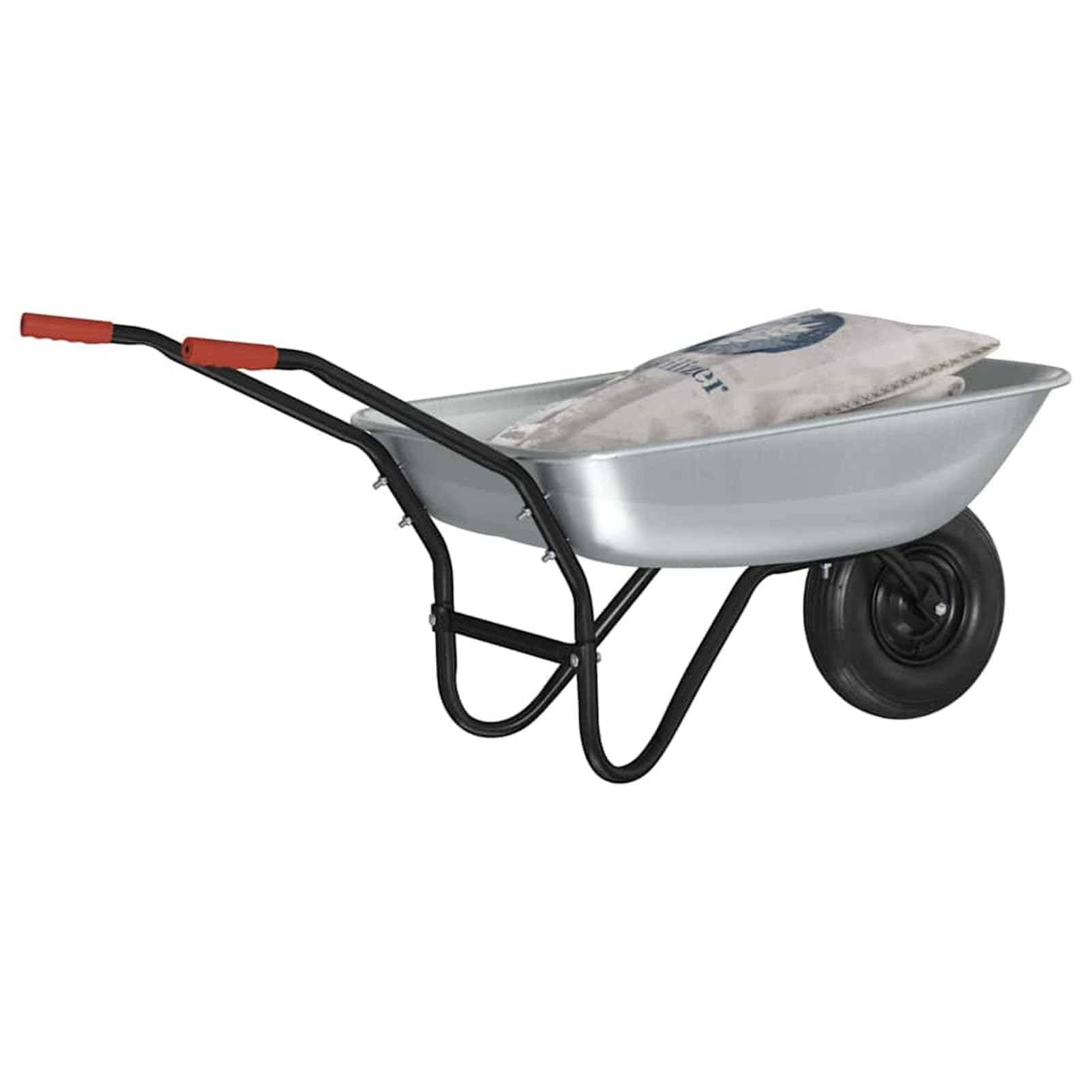 Geecher Carriola da Giardinaggio, per Trasporto Terra e Piante, 133 x 62,5 x 58 cm, in Acciaio, Robusta e Stabile, per Uso Esterno