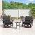 Kullavik Aluminum Patio Furniture Set,8 Pieces 10 Seat Metal Outdoor Furniture Conversation Set w/45 Propane Gas Fire Pit&Swivels,Black
