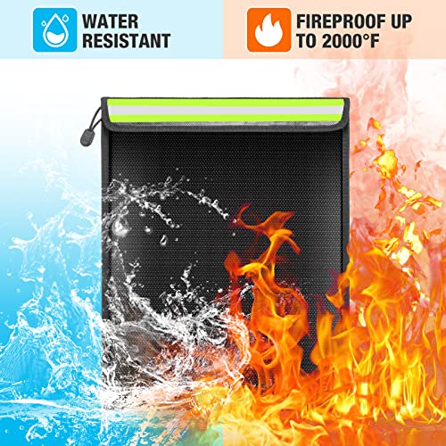 Fireproof Waterproof Money Document Bag - 4 Pack Security Upgraded Zipper Bags, Fireproof Waterproof Organizer Bags For A4 A5 Legal Documents, Cash, Jewelry, Passport, Tablet, Laptop #TOP3