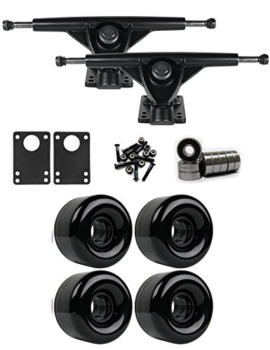 TGM Skateboards RKP Black Longboard Trucks Wheels Package 65mm x 44mm 83A Black