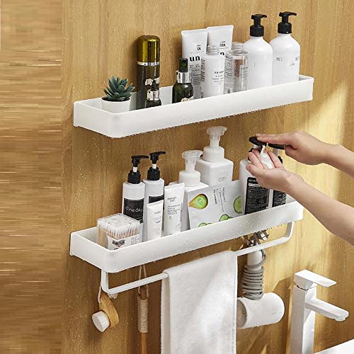 Estantería de baño de aluminio de espacio con acabado blanco mate de alta resistencia estructural 3