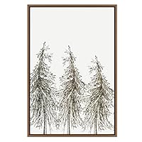 SIGNWIN Framed Canvas Wall Art Tall Trees Geometric Patterns Digital Art Modern Art Contemporary Relax/Calm Black and White for Living Room, Bedroom, Office - 16