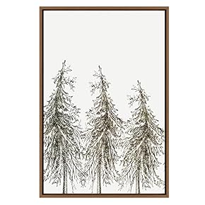 SIGNWIN Framed Canvas Wall Art Tall Trees Geometric...