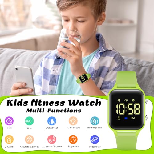Image of LAVAREDO Kids Digital Watches for Boys Girls,Waterproof Sport Watch with Pedometer Stopwatch Vibration Alarm for Ages 5-13,No App Fitness Tracker Watch for Kids Teens Birthday Gifts