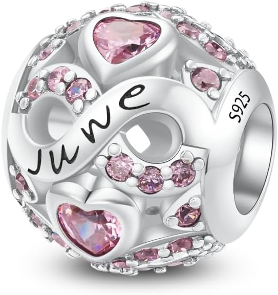 Birthstone Charms for Bracelet 925 Sterling Silver Bead Charm Happy Birthday Charm Jewelry Gift for Women