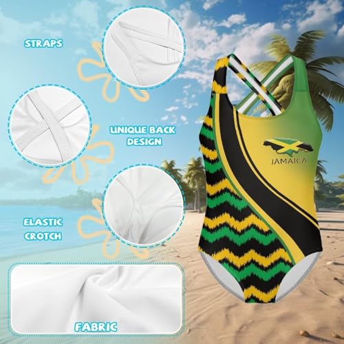 Image of WELLFLYHOM Girls Bathing Suits Size 5-14 One Piece Cross Back Swimsuit Sleeveless Full Coverage Swimwear for Beach Swimming
