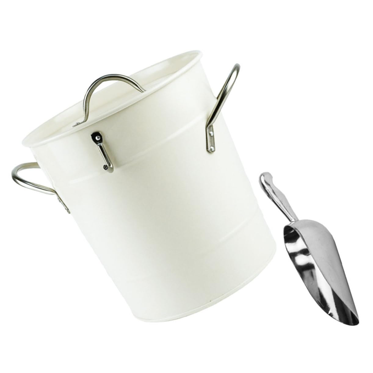FUNOMOCYA Ice Cube Bucket with Bottle Holder Insulated Metal Bar Beer Bucket Party Wine Chiller