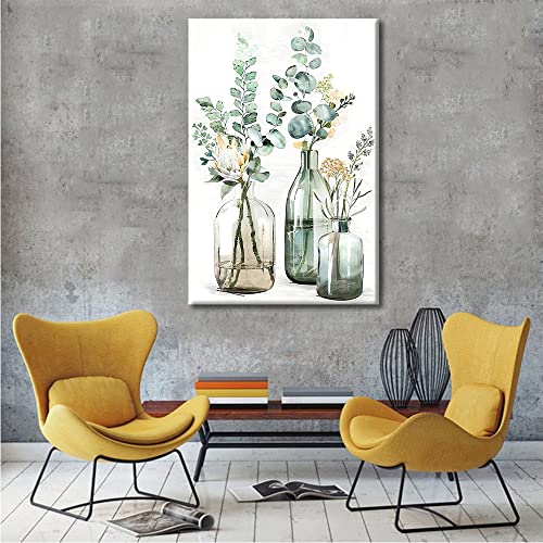 Home Decor Vase Art Wall Art Posters and Prints 1 Pieces Merlin Jar Pictures House Decor Floral Plant Posters and Prints Print on Canvas Framed Ready to Hang (16" Wx24 H) - Image 2