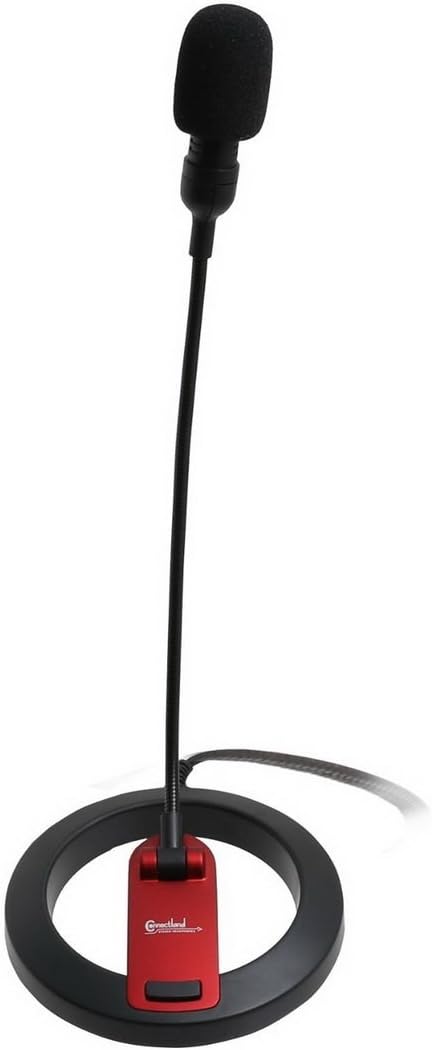 PC Goose Neck Microphone, Computer Microphone With Mute Switch and Stand, Plug And Play 3.5mm Microphone For Desktop/Laptop/iPad/Tablet