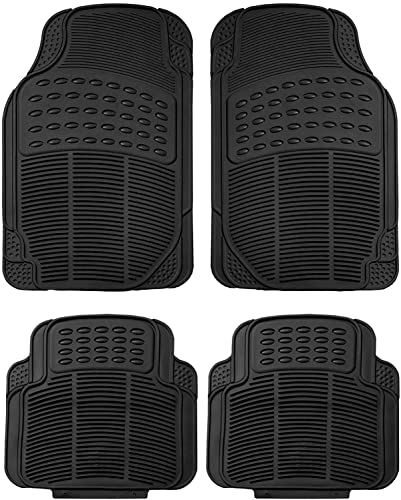 Enerfero Alfombrilla de Coche Caucho,Antideslizantes,Personable,4 Unidades,Color Negro (Antideslizante 024639)