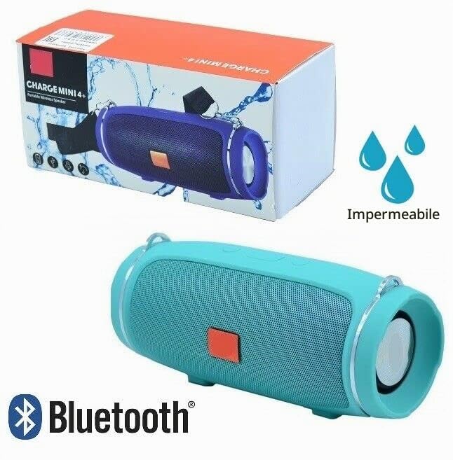 SQUADO Altoparlante Bluetooth 20W IPX6, WiFi, Vivavoce, Ingresso AUX E Porta USB, Colori LED, Per Esterno