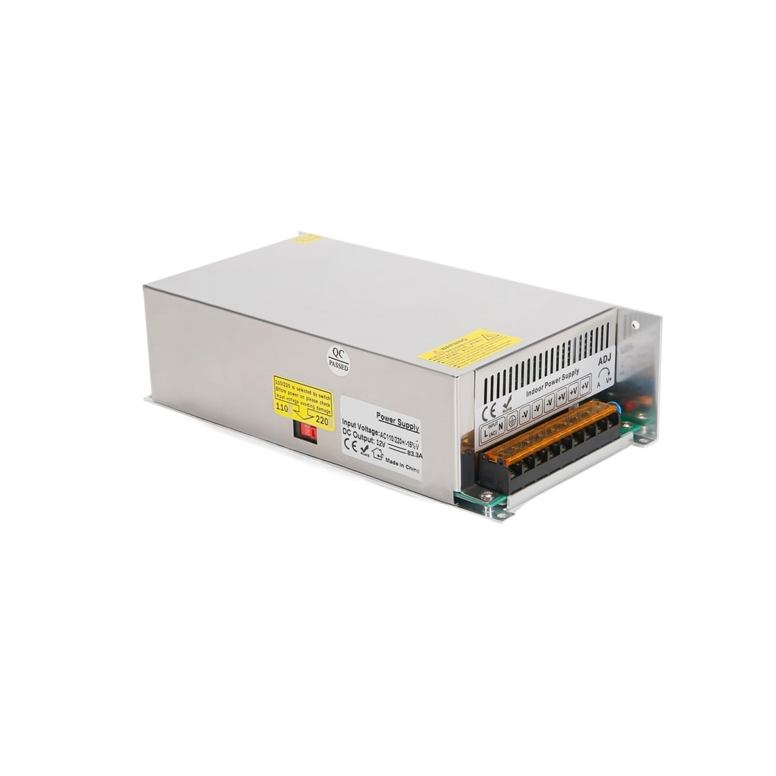 Zasilacz Laboratoryjny, Zasilacz AC do DC 80 V 12,5 A 1000 W, transformator napędowy, do silnika CNC Przemysłowy elektroniczny sprzęt elektryczny itp.(AC185-265V)