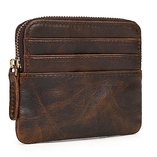 1 Pcs Leather Zipper Coin Purse Wallet With Three Card Slots,Coin Organizer,Change Holder,Card Case, Mini Slim Leather Zipper Storage Bag for Men & Women