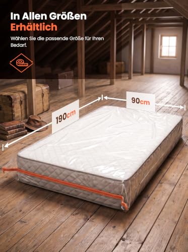 Matratzenhülle für Umzug 90x190 cm, wasserdicht Kunststoff Matratzenschutz – Ansicht 3