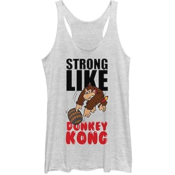 Nintendo Camiseta juvenil com estampa Strong Like Kong, Branco mesclado, G