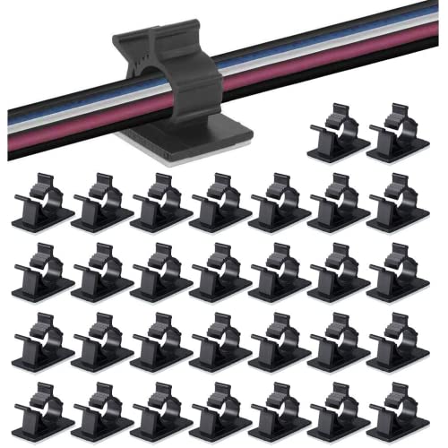 MAVEEK �P�[�u���N���b�v 4�K�i���߉\ S�T�C�Y �R�[�h�N���b�v �P�[�u���z���_�[ �R�[�h�t�b�N �P�[�u�����[ �R�[�h�Ǘ� �����Œ�x�[�X �S���V�[�g�t �P�[�u���Œ�� �u���b�N 30����