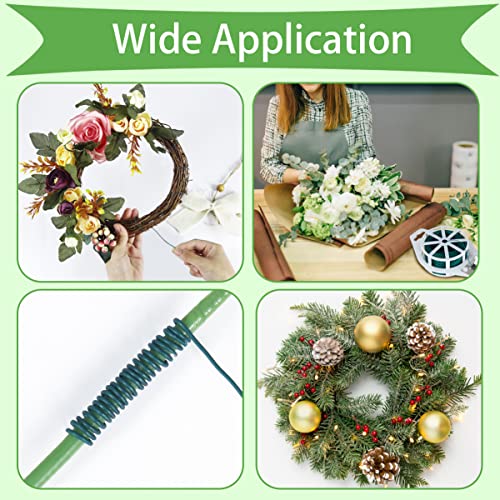 Tenn Well Green Floral Wire, 328 Feet 22 Gauge Soft Craft Florist Wire with Built-in Cutter for Flower Arrangements, Wreath Making, Christmas Ornaments, Gardening, Crafts - Thumbnail 6