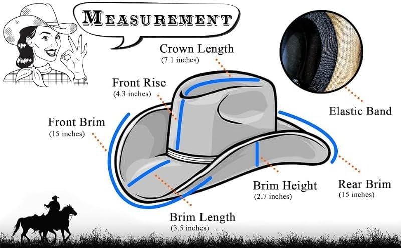 Western Cowboy Straw Hat Unisex Casual Holiday Hard Top Sun Protection Hat