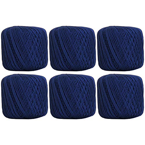 Image of ThreadArt 100% Cotton Crochet Thread Size 3, 6 Ball Pack, Blue 41 | Soft pure cotton crochet thread for lace, doilies, amigurumi and crafts. Smooth finish with crisp stitch definition.