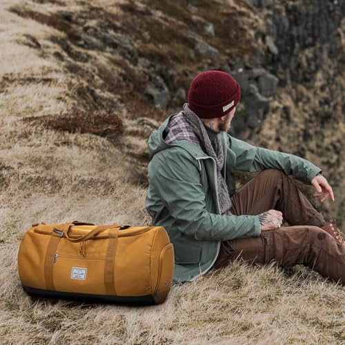 Lyweem Travel Duffel Bag for Men, 60L Large Sports Duffle Bag Backpack for Women Weekender Overnight Holdall Bags with Shoes Compartment Multifunctional Gym Bags, Brown - Image 4