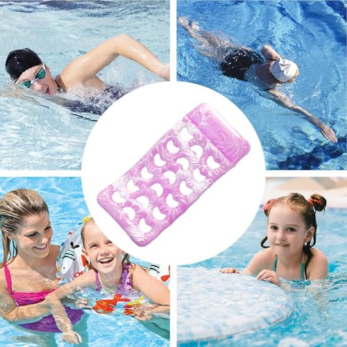 Flotteur gonflable de piscine avec repose-tête intégré lit flottant résistant