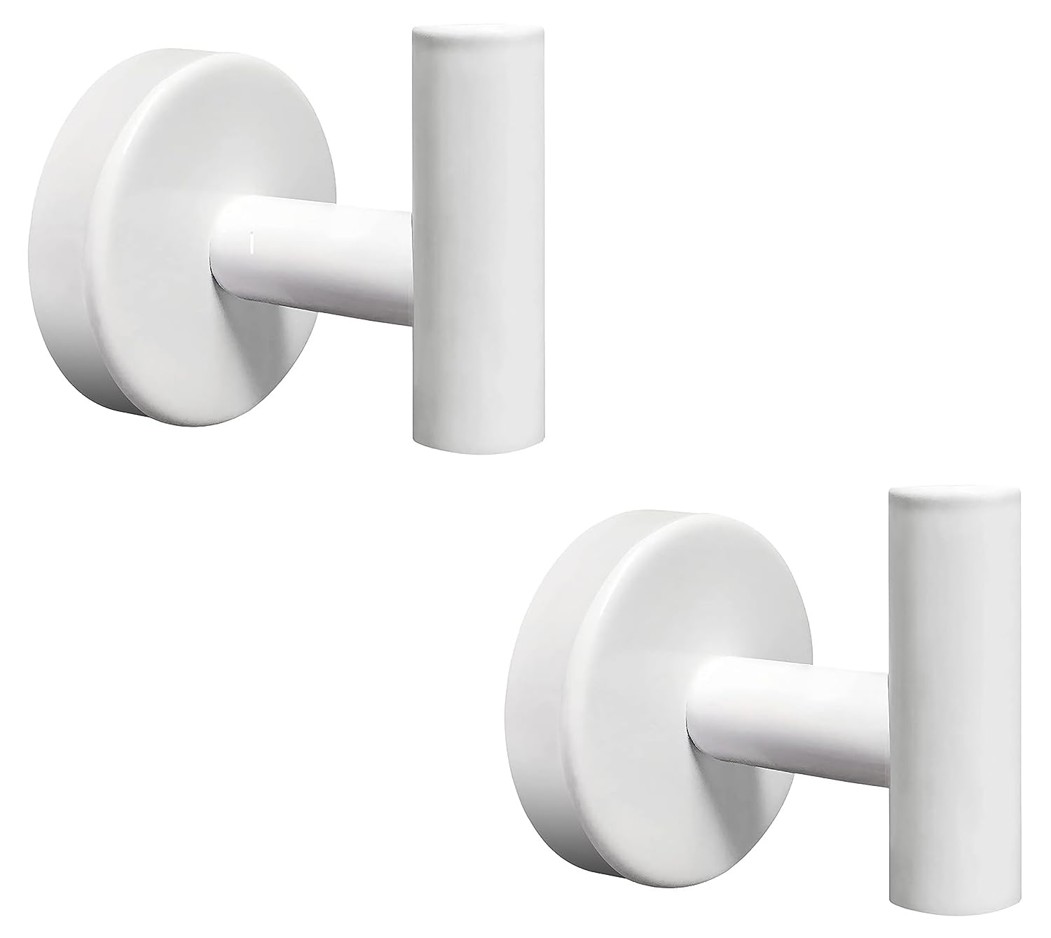 Qniiaed White 2 Pcs Bathroom Towel Hook,Screw In Metal Coat Robe Hook Sus 304 Stainless Steel Heavy Duty Wall Door Hanger For Bathroom Kitchen Garage Home Hotel Office(White)