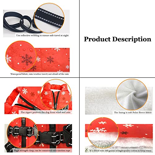 BT Bear Winter Warm Dog Coat With Harness for Small Dogs Medium Dogs Chrstimas Dog Jacket Outdoor,Waterproof Puppy Reflective Adjustable Vest Cold Winter Clothes(Grid,S) - Image 4