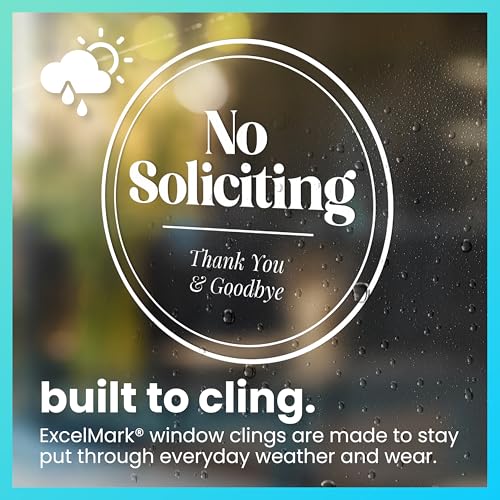 Image of ExcelMark No Soliciting Window Stickers - 2.75 inch Round Transparent Vinyl Sticker Sign - Select From Sticky Front or Sticky Back For Interior or Exterior Use - 3 Designs (Interior)