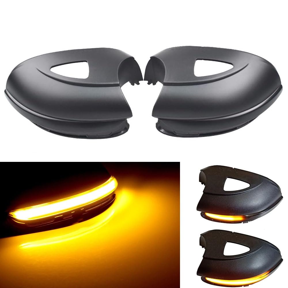 1 Par Luces de giro indicadoras intermitentes dinámicas para VW Golf 6 MK6 Golf G-TI 6 R20 para T-ouran 2011-2015 (Negro, con agujeros)