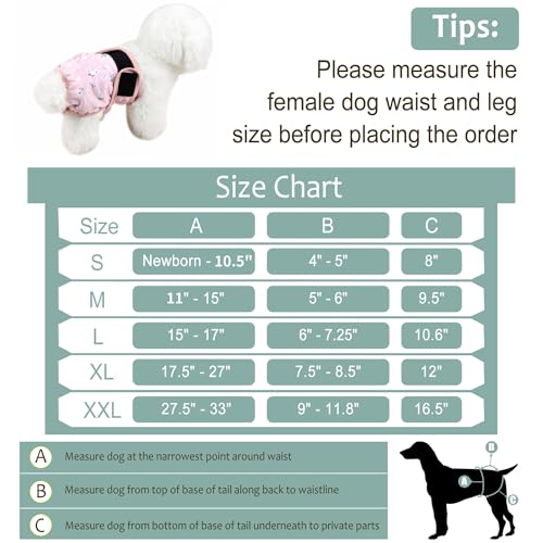 Image of Female Dog Diapers - Premium Reusable Diapers for Doggie in Heat - Highly Absorbent Dog Diapers Female for Pet Incontinence with Adjustable Snaps Flowers, S
