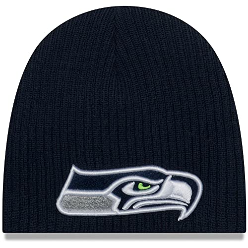Image of New Era Newborn & Infant College Navy Seattle Seahawks Mini Fan Knit Beanie