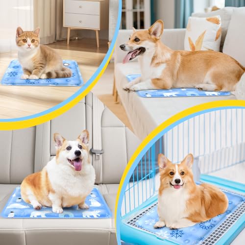 ITJMRJP Kühlmatte Hund Katze 2 Stück Kühlmatte für Hunde 40 x 50cm Hundekühlmatte Selbstkühlend Waschbar Hunde Kühldecke für Hund Klein und Katzen Dog Cooling Mat(C)