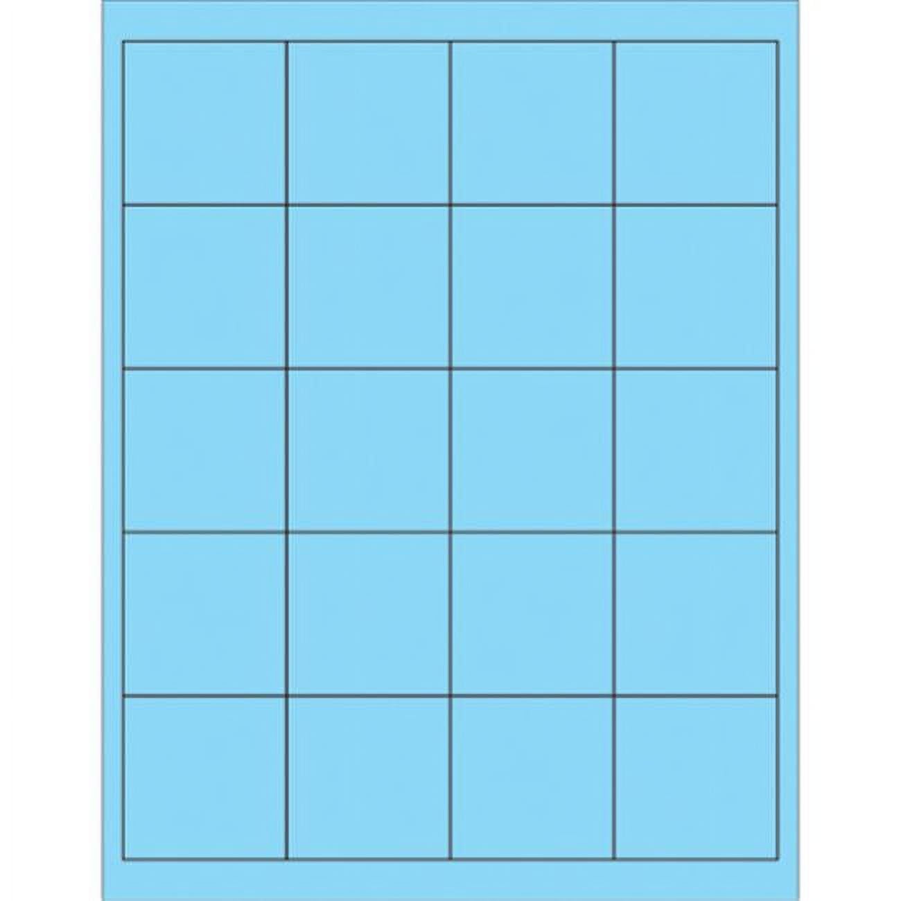 2 x 2 in. Fluorescent Pastel Blue Rectangle Laser Labels - Pack of 2000