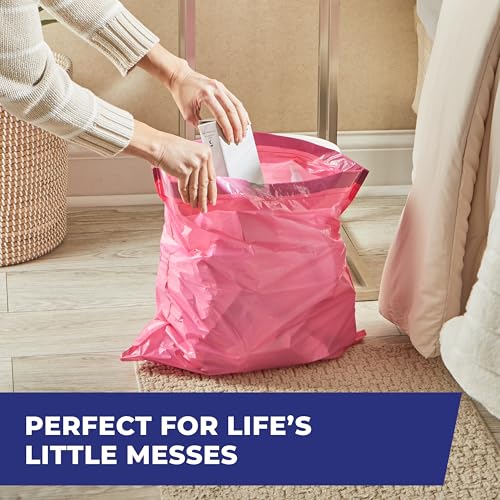 Image of Hefty Small Trash Bags, 4 Gallon, Pink, Fabuloso Watermelon Scented Garbage Bags with Drawstring Closure, 20 Bags (Pack of 3)