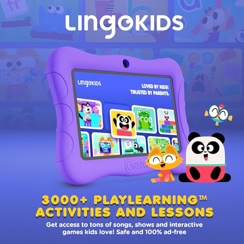 Image of Contixo 7 inch Kids Tablet Bundle - Android Tablets and Kids Wired Headphones, with 14+ Games and Educational Apps, WiFi, 32GB ROM, Learning Tablet for Kids - Purple