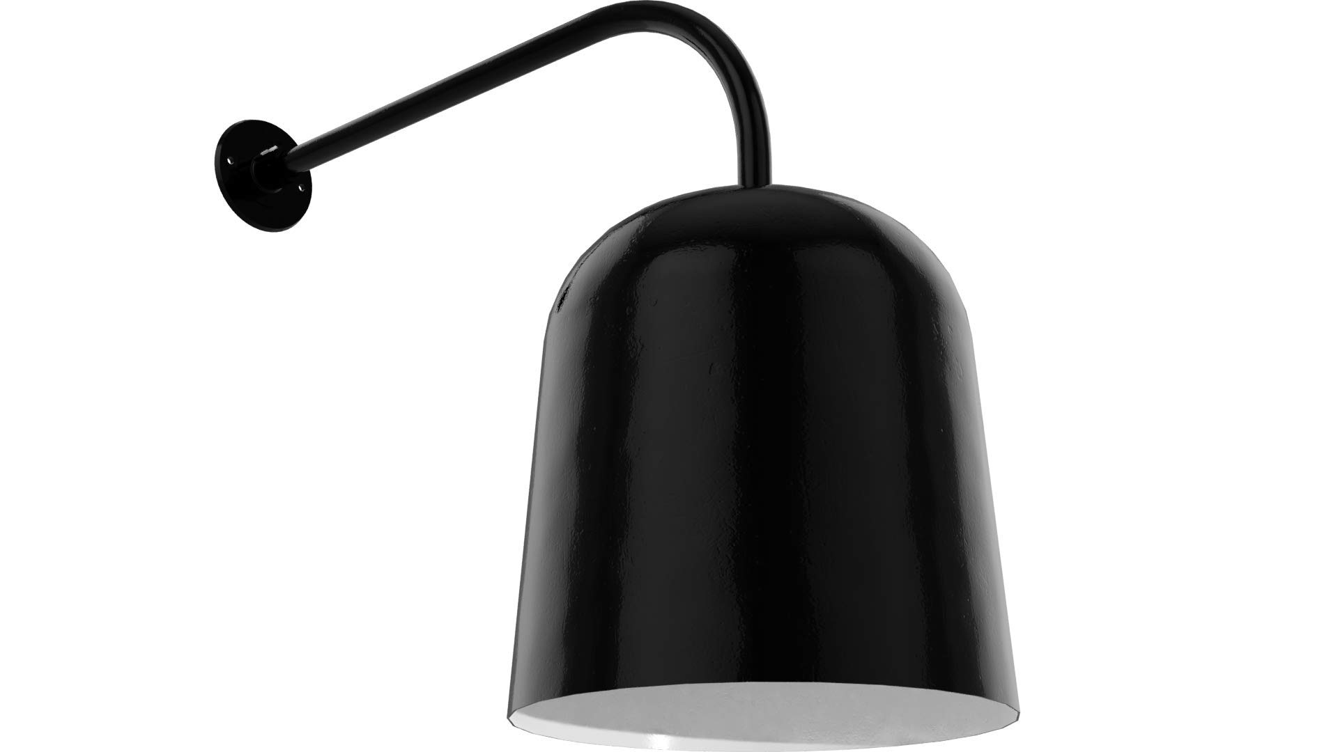 RLM Light 14in AH Series with 25" Style J Gooseneck, LAC Integral LEDs with Adjustable Lumens & Kelvin, 23W, 41SF - Frost Short