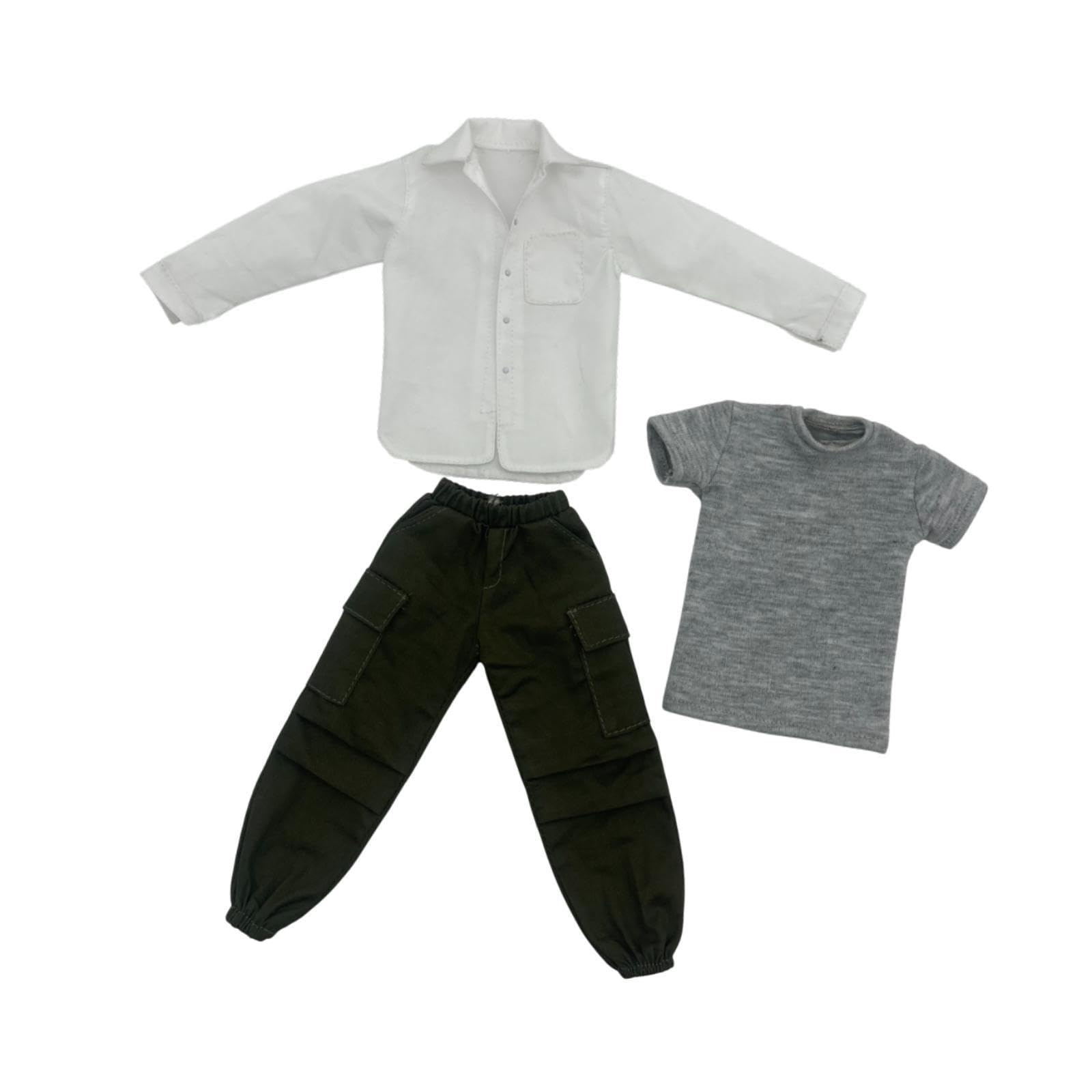3x 1/6 Scale Male Figure Clothes Doll Clothing Scene Photo Prop Cosplay Outfit Costume Full Suit for 12" Male Action Figure, White