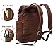 HuaChen Vintage Canvas Leather Backpack Hiking Daypacks Computers Laptop Bag Shoulder Backpacks Unisex Casual Rucksack Satchel Mountaineering Bag for Men Women (M32_Khaki)